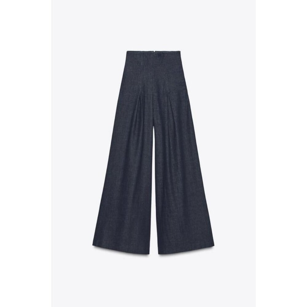 Zara Dark Blue Flare & Wide Leg Jeans